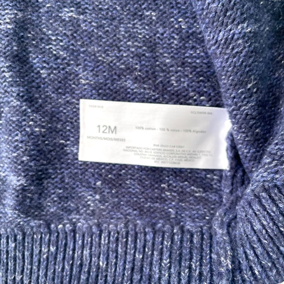 OshKosh Baby B'gosh Blue Shawl Collar Button Up Cardigan Sweater Size 12M - Picture 10 of 12